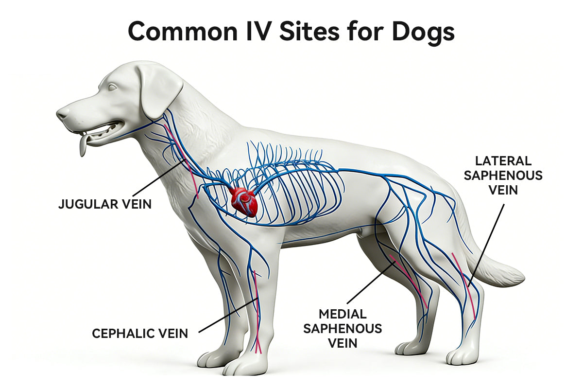 Common IV Sites for Dogs